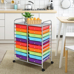 Costway 20 Drawer Rolling Storage Cart Home Office Storage Organizer-Colourful - thumbnail 8