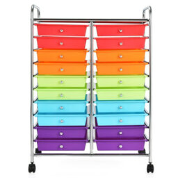 Costway 20 Drawer Rolling Storage Cart Home Office Storage Organizer-Colourful - thumbnail 1