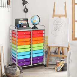 Costway 20 Drawer Rolling Storage Cart Home Office Storage Organizer-Colourful - thumbnail 3