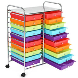 Costway 20 Drawer Rolling Storage Cart Home Office Storage Organizer-Colourful - thumbnail 6