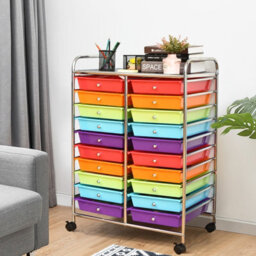 Costway 20 Drawer Rolling Storage Cart Home Office Storage Organizer-Colourful - thumbnail 5