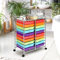 Costway 20 Drawer Rolling Storage Cart Home Office Storage Organizer-Colourful - thumbnail 7