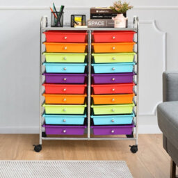 Costway 20 Drawer Rolling Storage Cart Home Office Storage Organizer-Colourful - thumbnail 4