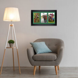 AK Frames 40X20Cm Matte Black Modern Multi Photo Frame With Emerald Mount - Holds 3 Apertures (3X) 6X4 Photos - thumbnail 3