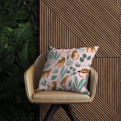 Warren Reed Designer Hand Drawn Leopards Outdoor Cushion 60Cm X 60Cm