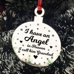 Red Ocean Beautiful Grandad Memorial Christmas Tree Decoration - thumbnail 3