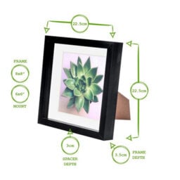 "Nicola Spring 8 X 8"" Photo Frame - Light Wood/ivory Mount - 3D Photo Frame Picture Frame Box Portrait Display Case (22.5 X 22.5Cm)" - thumbnail 4