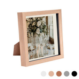 "Nicola Spring 8 X 8"" Photo Frame - Light Wood/ivory Mount - 3D Photo Frame Picture Frame Box Portrait Display Case (22.5 X 22.5Cm)" - thumbnail 1