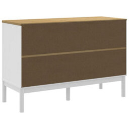 Berkfield Chest Of Drawers Floro White Solid Wood Pine - thumbnail 7