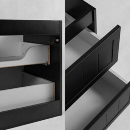Heze Furniture Gusto Scandi Style Bathroom Wall Cabinets Vanity Unit With Worktop Set 35Cm & 60Cm  - Black & Oak - thumbnail 4