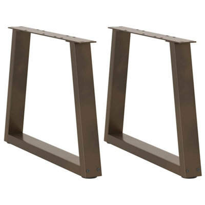 Berkfield Coffee Table Legs V-Shape 2 Pcs Natural Steel 70X(42-43.3) Cm Steel - image 1