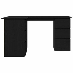 Berkfield Black Oak Corner Desk, 145X100X76 Cm, Made Of Engineered Wood - thumbnail 7