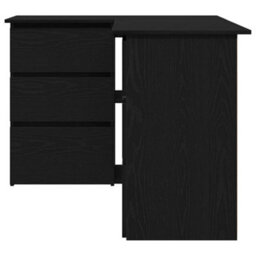 Berkfield Black Oak Corner Desk, 145X100X76 Cm, Made Of Engineered Wood - thumbnail 6