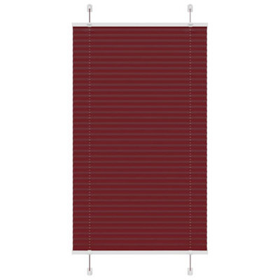 Berkfield Pleated Blind Bordeaux Red 80X100 Cm Fabric Width 79.4 Cm Polyester - image 1