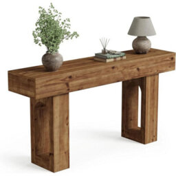 63-Inch Solid Wood Console Table Farmhouse Narrow Entryway Table For Hallway - thumbnail 1