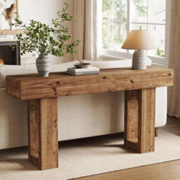 63-Inch Solid Wood Console Table Farmhouse Narrow Entryway Table For Hallway - thumbnail 6