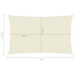 Berkfield Sunshade Sail 160 G/m2 Cream 2.5X4 M Hdpe - thumbnail 6