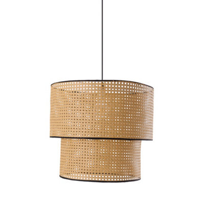 Darphe Modern Double Layer Rattan Pendant Light E27 - image 1