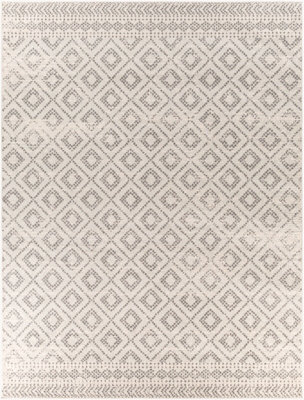 Livabliss Sunderland-Global Grey White Boho Living Dining Bedroom Rug 200 X 275 Cm Easy Care, Non Shedding - image 1