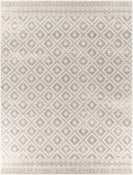 Livabliss Sunderland-Global Grey White Boho Living Dining Bedroom Rug 200 X 275 Cm Easy Care, Non Shedding - thumbnail 1