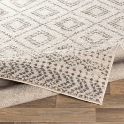 Livabliss Sunderland-Global Grey White Boho Living Dining Bedroom Rug 200 X 275 Cm Easy Care, Non Shedding - thumbnail 4