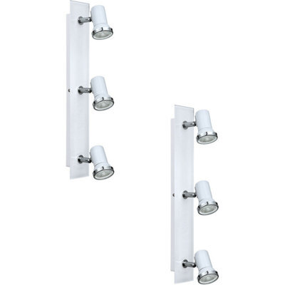 Elegant 2 Pack Wall Flush Ceiling Lights For Bathroom - Ip44 Rated White Chrome Gu10 - image 1