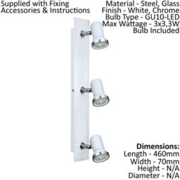 Elegant 2 Pack Wall Flush Ceiling Lights For Bathroom - Ip44 Rated White Chrome Gu10 - thumbnail 2