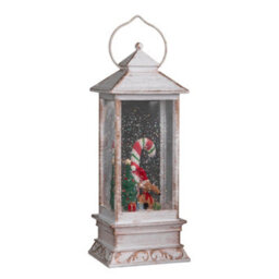 Samuel Alexander 29Cm Battery Powered Light Up Antique Lantern Christmas Water Spinner With Snowy Mouse Scene - thumbnail 9