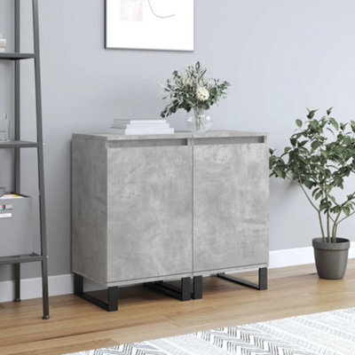 Berkfield Sideboards 2 Pcs Concrete Grey 40X35X70 Cm Engineered Wood - image 1