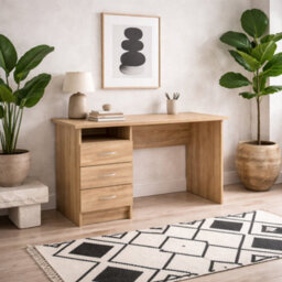 Wyld Haus Billabong Natural Oak Office Desk With 3 Drawers
