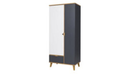 Arte Memone Functional Wardrobe - Golden Oak With Graphite & White Matt - W900mm X H2000mm X D520mm