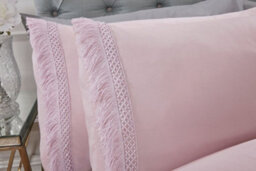 Rapport Home Tia Trellis Tasseled Duvet Set With Pillowcase - thumbnail 2