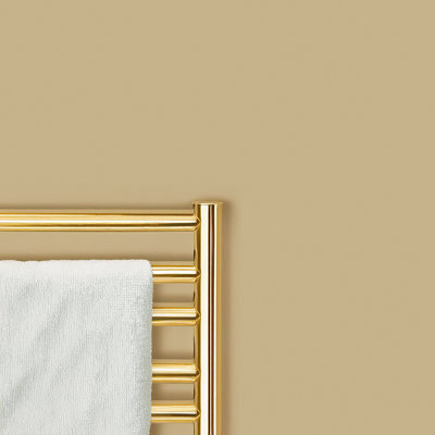 Rearo Selkie Mdf Bathroom Shower Wall Panel (H)2420mm X (W)1180mm X (D)11mm Tongue & Groove - Golden Fudge Matte Finish - image 1