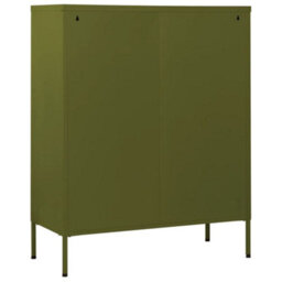 Berkfield Chest Of Drawers Olive Green 80X35X101.5 Cm Steel - thumbnail 5