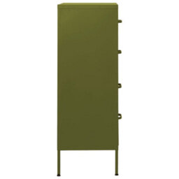 Berkfield Chest Of Drawers Olive Green 80X35X101.5 Cm Steel - thumbnail 4