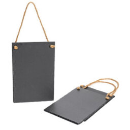 Nicola Spring 3X Hanging Notice Boards - 30 X 20Cm - Natural Slate Wall Hanging Display Board Home Office Kitchen Chalkboard