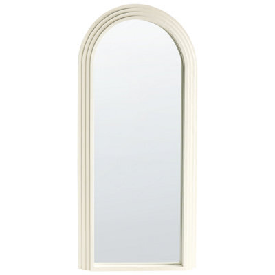 Beliani Wall Mirror Dijon 80 Cm 170 Cm Wood Off-White - image 1