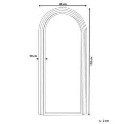 Beliani Wall Mirror Dijon 80 Cm 170 Cm Wood Off-White - thumbnail 3