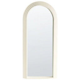 Beliani Wall Mirror Dijon 80 Cm 170 Cm Wood Off-White