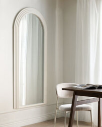 Beliani Wall Mirror Dijon 80 Cm 170 Cm Wood Off-White - thumbnail 2