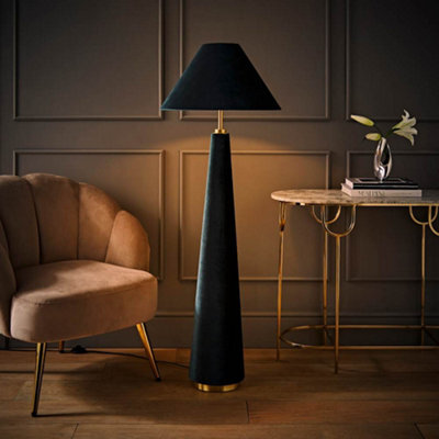 Valuelights Martha Conical Teal Velvet Midi Floor Lamp And Bulb - image 1