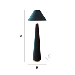 Valuelights Martha Conical Teal Velvet Midi Floor Lamp And Bulb - thumbnail 9