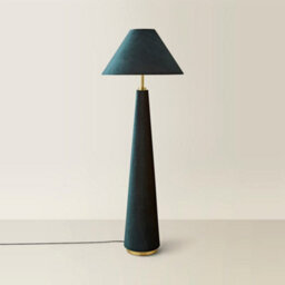 Valuelights Martha Conical Teal Velvet Midi Floor Lamp And Bulb - thumbnail 4