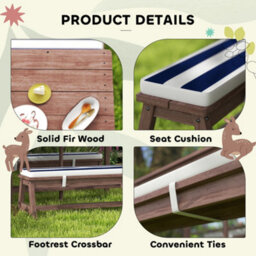 Aiyaplay Kids Picnic Table, Wooden Kids Garden Furniture With Umbrella - thumbnail 7