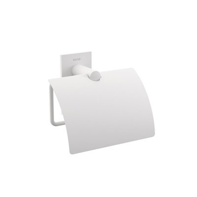 Cosmic  Toilet Roll Holder With Cover, Self-Adhesive, White, Stick Collection - image 1