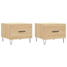 Walplus Coffee Tables 2 Pcs Sonoma Oak 50X50X40 Cm Engineered Wood - thumbnail 2