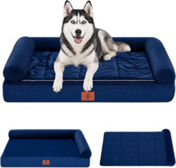 Luckracer Large Dog Bed Sofa Washable Orthopedic Dog Beds Green 104X64X15Cm - thumbnail 1
