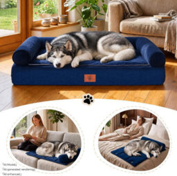 Luckracer Large Dog Bed Sofa Washable Orthopedic Dog Beds Green 104X64X15Cm - thumbnail 3