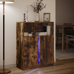 Berkfield Sideboard With Led Smoked Oak 77X34X100 Cm Engineered Wood - thumbnail 5