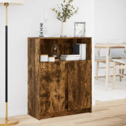 Berkfield Sideboard With Led Smoked Oak 77X34X100 Cm Engineered Wood - thumbnail 4